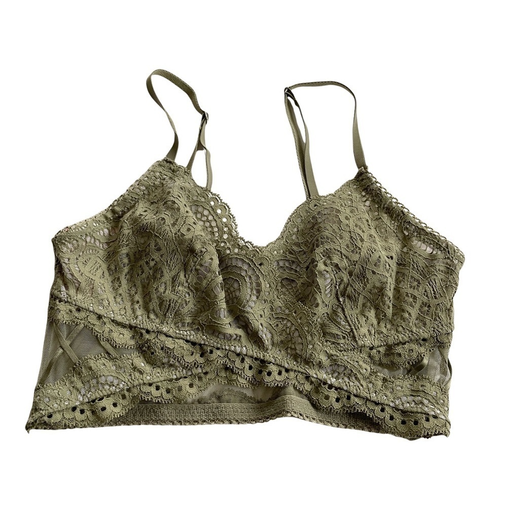 Victoria’s Secret Lace Wrap Bralette Olive Green S